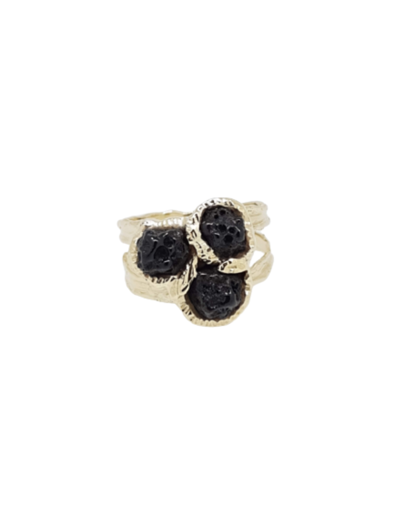 Hengill lava gold ring