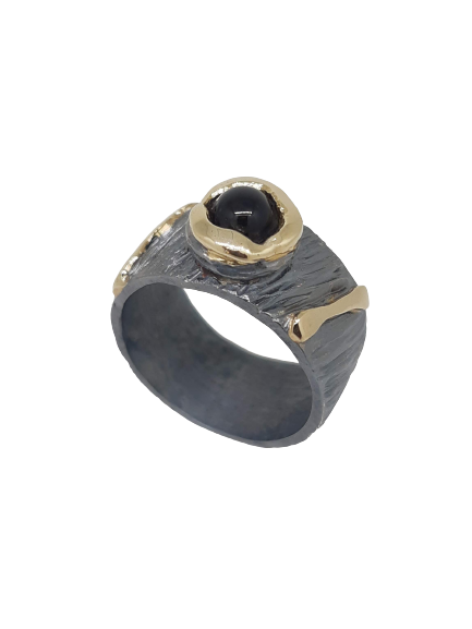 Lava pearl ring