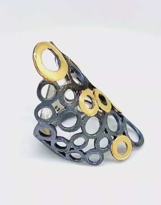 Marquise oxidized & gold