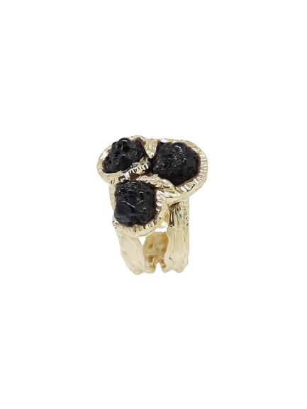 Hengill lava gold ring